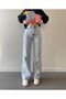 Christian 90's Mid Blue Stretch Fabric Palazzo Loose-Leg Super High-Waist Jeans - 2