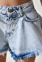 Tasseled Mini Denim Shorts Light Blue Lhe0001 - 4