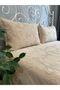 Embroidered Beige Bedspread Set Pique Set Detailed Multi-Purpose Cover - 4