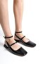 Atika Black Patent Leather Mary Jane Low Heel Casual Shoes - 3