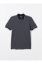 Mercerized Striped Polo Collar Men's T-Shirt - Short Sleeve