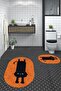 Digital Washable Non-Slip Cute Cat Double-Sided Bathroom Rug Mat Oval Toilet Set