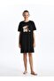 Women's Nightgown - Crew Neck, Printed, Short Sleeve - 3