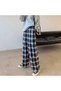 Harajuku Black And White Plaid Pants Summer Casual Wide Leg Korean Fashion Loose Straight Sweatpants Y2k Bottoms - 8