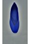 Women's Genuine Leather Sax Blue Ballerinas - 3