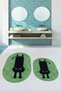 Digital Washable Non-Slip Cute Cat Double-Sided Bathroom Rug Mat Oval Toilet Set - 8