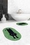 Digital Washable Non-Slip Cute Cat Double-Sided Bathroom Rug Mat Oval Toilet Set - 9