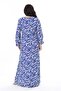 Women's Large Size Cobalt Blue Woven Viscose Fabric Long Sleeve Dress 65N38174 - 3