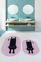 Digital Washable Non-Slip Cute Cat Double-Sided Bathroom Rug Mat Oval Toilet Set - 7
