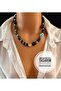 Bodrum Necklace with Glass Beads and Charcoal grey Acrylic Beads, Handmade Murano Necklace - 4