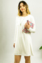 Women's Long Sleeve Crew Neck Combed Cotton Tunic Underwear Ecru - 3