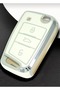 Lux Golf - 7 7.5 Tiguan Polo T-Roc T-Cross Nano Key Protection Case, White Silver Silver Color - 2