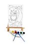 Owl Patterned Children's Painter Set - 20x30 cm, Canvas with Precription, 2 Brushes and Palettes, Paints and Easels Inclus