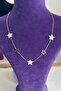 Caprea Steel 40+5cm White Star Enamel Necklace Gold Color Non Tarnish Women's Necklace - 2