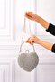 Women's Heart Pearl Silver Evening Dress, Clutch Evening Bag