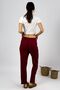 Women's Ribbed Striped Combed Cotton Report Cotton Pajama Bottoms Tracksuit Burgundy - 5