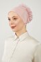 Women's Hijab Magic Adhesive Non-Slip Ruffled Padded Bun Bonnet Powder