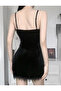 Gothic dress with thin straps and slit with cross - 3