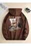Unisex New York Printed Oversize Winter 3 Thread 100% Cotton Hooded Sweatshirt Hoodie