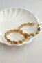 Gold Yellow Solid Brass Curved Hoop Earrings (4cm)