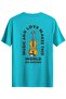 Violin Printed Slim Fit T-Shirt Crew Neck T-Shirt Light Blue