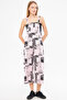 Women's Dusty Pink Patterned Gardener Overalls Arm-24Y001106