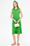 Women's Green Collared Buttoned Dress Arm-17Y00028 - 3