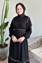Black Ferace with Sleeve Fold Detail - 2