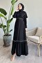 Black Ferace with Sleeve Fold Detail