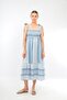 Blue-white Patterned Viscose Dress with Adjustable Straps - 2