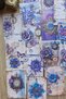 15 Pieces Vintage Purple Floral Themed Scrapbook Paper Set Bullet Journal Decoupage Paper Clock - 5