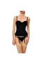 9265 Patterned Fabric Long Bustier - Black - 5