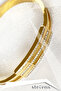 Stainless Tarnish Steel Zircon Stone Triple Rib Clamp - 3