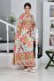 Young Girls' Cotton Viscose Fabric Patterned Long Hijab Dress - 2
