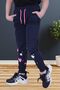 Star-Heart Pattern Detailed Girl's Double Pocket Navy Blue Sweatpants - 3
