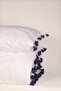 Navy Blue Tasseled 100% Cotton Double Duvet Cover Set New Season - 3
