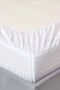 Luxury Hotel Series White Striped Cotton Satin Duvet Cover Set Double Dowry Box 160x200 Elastic - 4