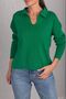 Women's Green Polo Neck Knitwear Sweater ARM-24K012006 - 3