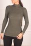 Women's Khaki Neck Corded Knitwear Sweater ARM-24K130002 - 2