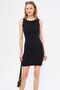 Women's Black Crew Neck Body-Fitting Sleeveless Dress ARM-24Y133007
