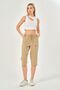 Lace-Up Oversize Long Unisex Bermuda Shorts Raw Cloth Cotton Linen Capri Shorts - 8