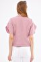 Dried Rose Crop Women's Jacket - Slit Detail, Short Sleeve ARM-24Y001048 - 5