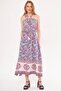 Women's Pink Ikositessera Dress Halter Neck Belted Waist Long ARM-24Y001047 - 3