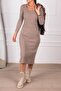 Women's Beige Long Camisole Dress ARM-24K001028 - 3