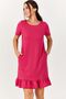 Women's Fuchsia Short Sleeve Six Ruffle Dress ARM-20Y001032 - 3