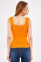 Women's Neon Orange Thick Strap Camisole Blouse Arm-23Y069001 - 4