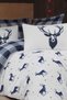 Single Easy-Iron Duvet Cover Set Deer Navy Blue - 2