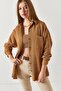 Women's Mink Pocket Oversize Velvet Long Basic Shirt ARM-22Y001193