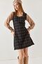 Women's Mink Plaid Square Collar Long Sleeve Dress ARM-22Y001182 - 4