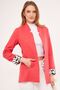 Women's Pomegranate Flower Ikosiena Jacket Stand Collar Sleeve Leopard Patterned ARM-24Y001044 - 2